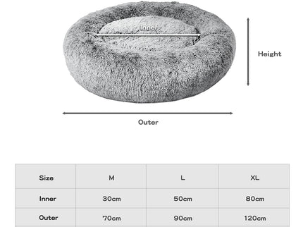 PaWz Pet Bed Memory Foam Dog Donut Charcoal Medium-1864184559495680002