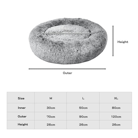 PaWz Pet Bed Memory Foam Dog Donut Charcoal Medium-1864184559495680002