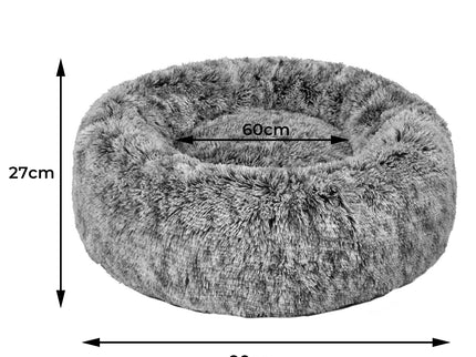 PaWz Pet Bed Cat Dog Donut Nest Calming M Charcoal Medium-1864184499739430914