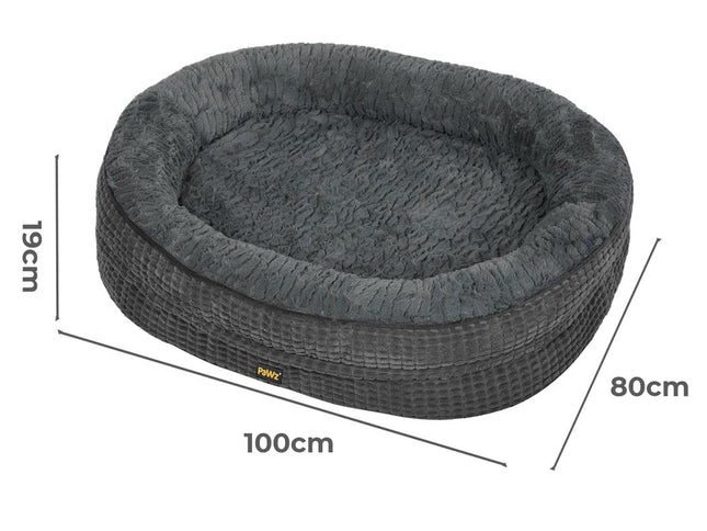 Pawz Orthopedic Plush Dog Bed Soft Washable Pet Bed Grey Cosy Cushion XL Size-2011971116867915778