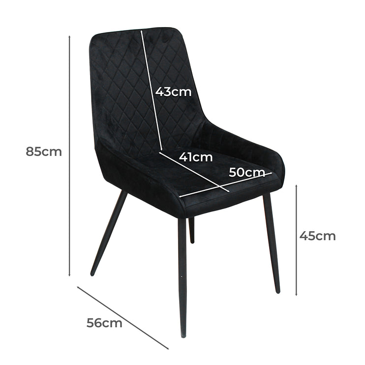 Dining Chairs x 4 Padded Seat Soft Velvet-1975420363932307458