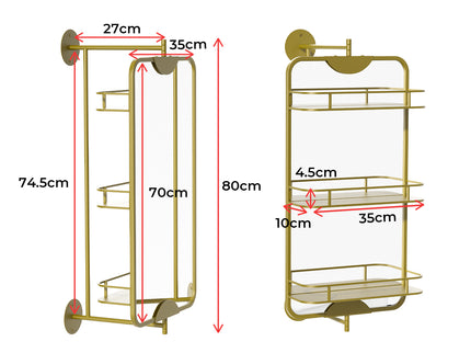 Yezi 360? Swivel Bathroom Wall Mirrors with Storage-1942353102401310722