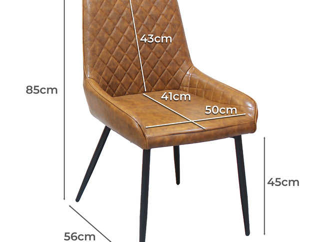 Dining Chairs x 4 Padded Seat PU Faux Leather-1910112199922290690