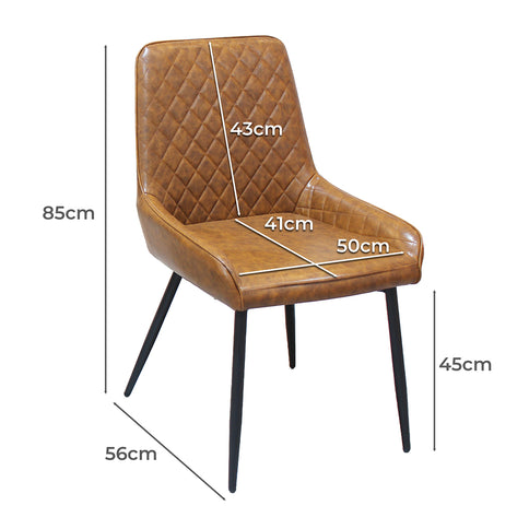 Dining Chairs x 4 Padded Seat PU Faux Leather-1910112199922290690