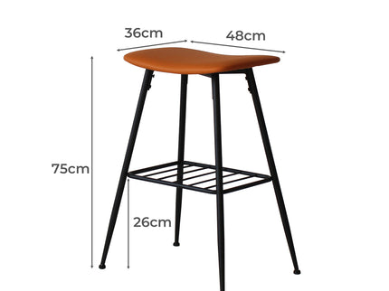 Levede 2x Bar Stools Kitchen Bar Pub Tan-1910113243121192962