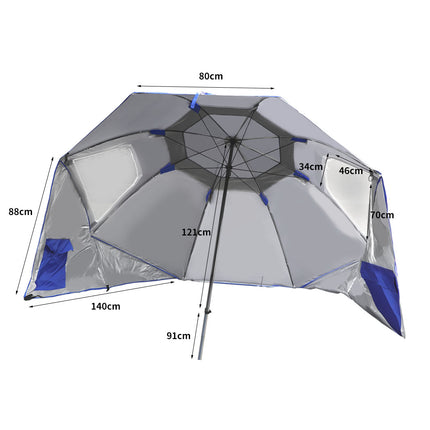 Mountview Beach Umbrella Outdoor Umbrellas Blue 2.13M-1973193757213986818