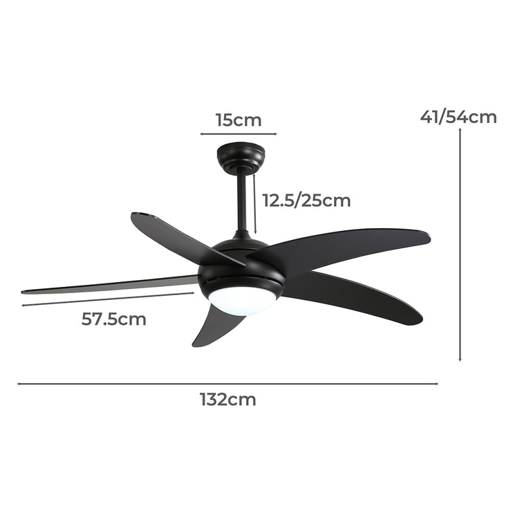 Spector 52'' Ceiling Fan LED Light DC Black-1973193856568659970