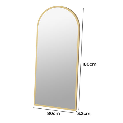 Yezi Floor Mirror Full Length Mirrors 1.8M Gold White-1973193813853868034