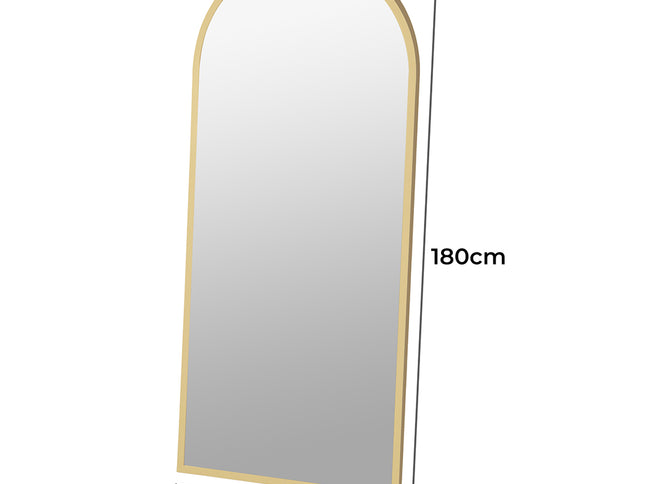 Yezi Floor Mirror Full Length Mirrors 1.8M Gold White-1973193813853868034