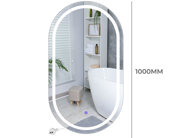 EMITTO LED Wall Mirror Oval Anti-fog 60x100cm-1973193813379911682