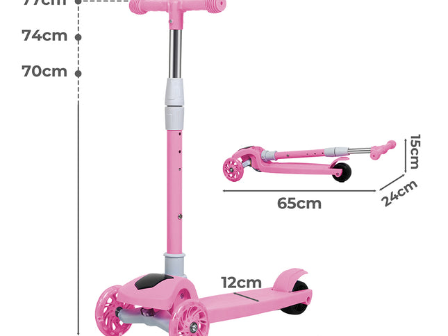 Bopeep Foldable Kids Scooter LED Music Pink-1973193421963268098