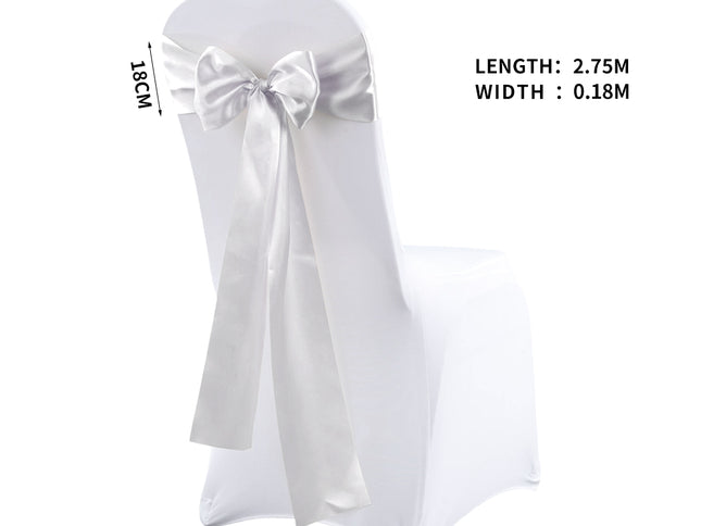 50x Satin Chair Sashes Cloth Cover Wedding-1954802401676496898