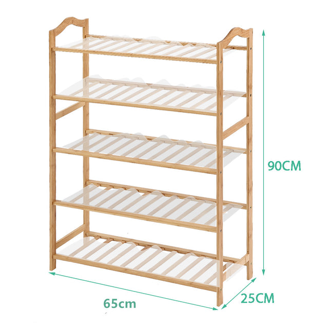 Levede Bamboo Shoe Rack Storage Wooden-1975420510300934146