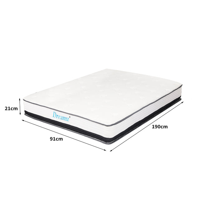Dreamz Pocket Spring Mattress HD Foam Single-1954802853142990850