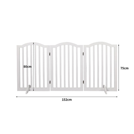PaWz Wooden Pet Gate Dog Fence Safety White-1975420391706988546