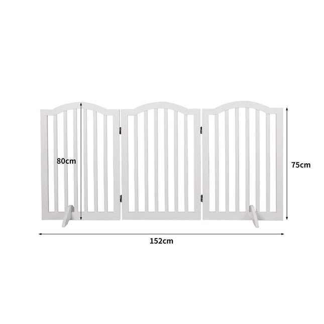 PaWz Wooden Pet Gate Dog Fence Safety White-1975420391706988546