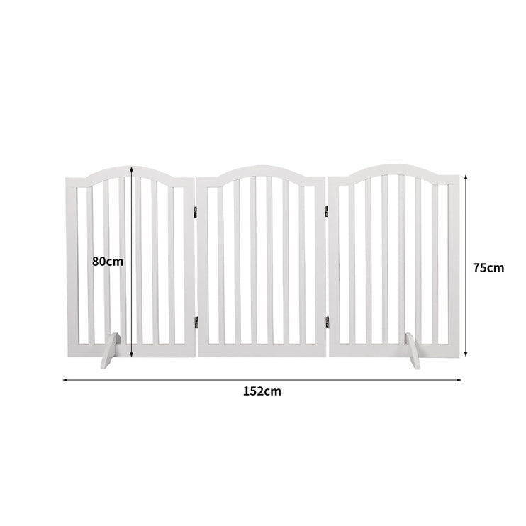 PaWz Wooden Pet Gate Dog Fence Safety White-1975420391706988546