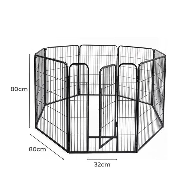 PaWz 8 Panel Pet Dog Playpen Puppy Exercise Black 2.5kg Mackerel & Lamb-1954803024098627586