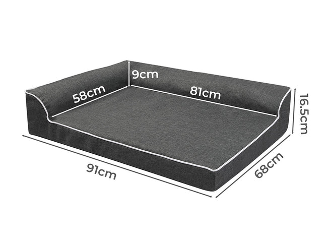 Pawz Orthopedic Dog Bed L Grey-1910112251738722306