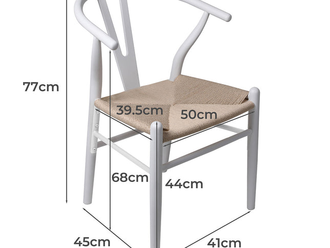 Levede 8x Dining Chairs Wooden Hans White-2006732723414241282