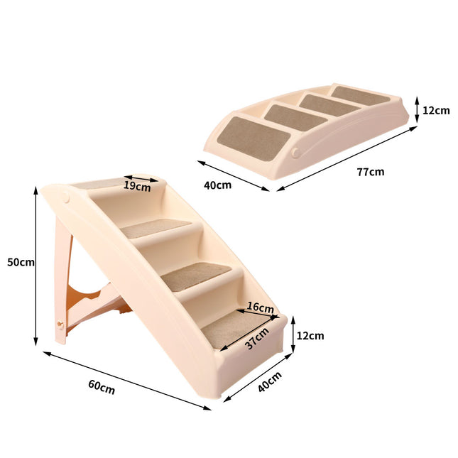 PaWz Pet Ramp Indoor Dog Steps Stair Brown-1975420445326970882