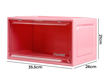 Stacked Sneaker Display Case Stackable Pink-1864184616114589698