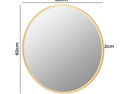 Yezi Bathroom Wall Mirror Round Large 60cm-1910112987629359106