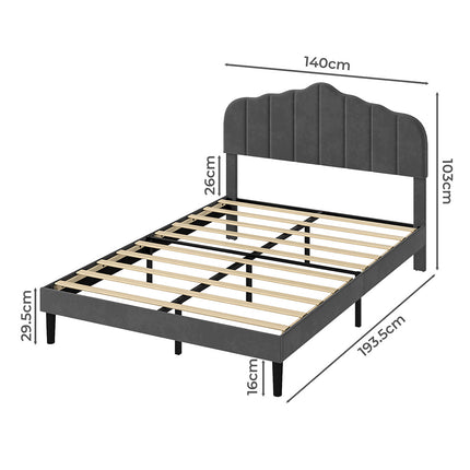 Levede Bed Frame Upholstered Platform Mattress Base Double-2029387290366840834