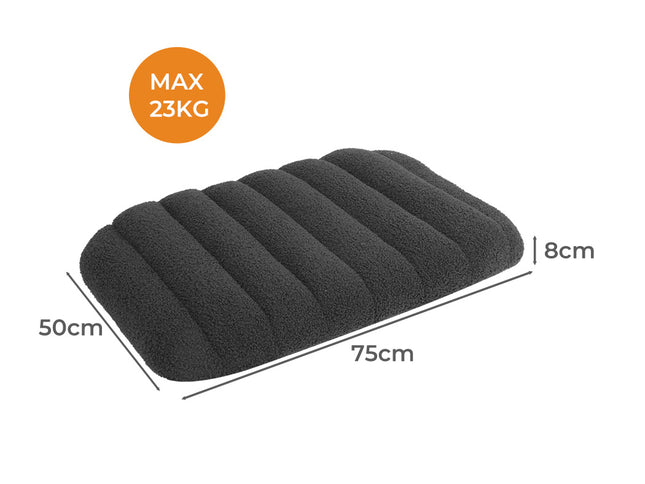 Pawz M Size Orthopedic Dog Bed with Sherpa Plush Removable Cover in Grey-2018816699335315458