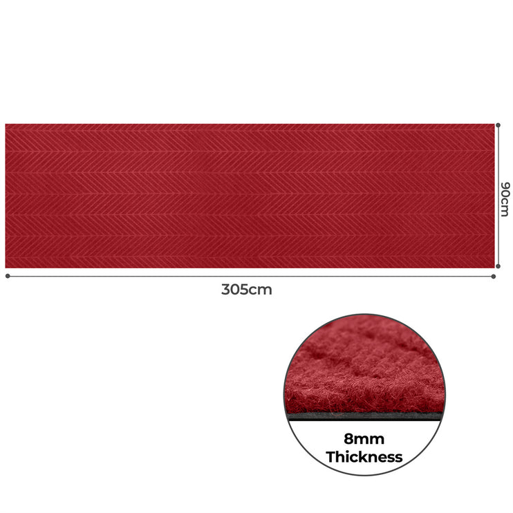 Marlow Extra Large Floor Rug Non Slip 90cm x 305cm Red-1975420340859441154