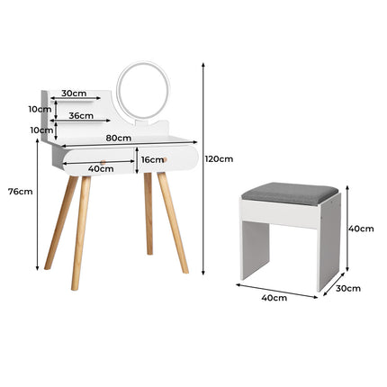 Levede Dressing Table Stool LED Mirror-1973193788759347202