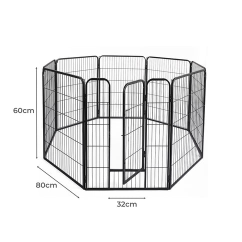 PaWz 8 Panel Pet Dog Playpen Puppy Exercise Black 24 inch-1910113001554448386