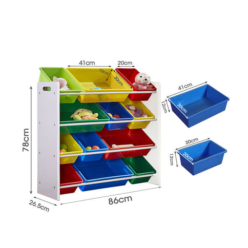 Levede 12Bins Kids Toy Box Bookshelf-1864184634259148802