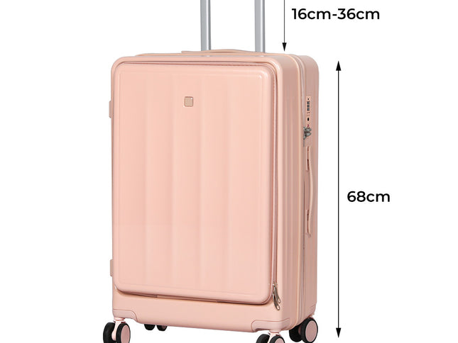 Slimbridge 26" Luggage Trolley Travel Hard Pink-1910112245170442242