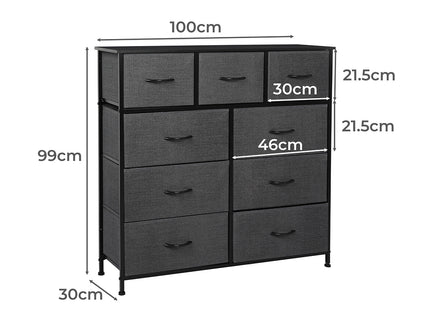 Levede 9 Chest of Drawers Storage Cabinet-1917016729326850050