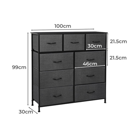 Levede 9 Chest of Drawers Storage Cabinet-1917016729326850050