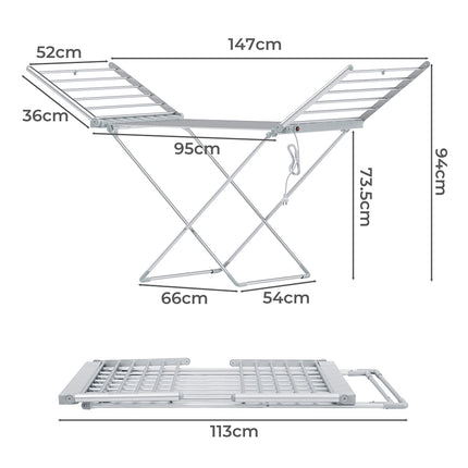 Levede Dryer Electric Heated Rack Airer Folding-1973193439969415170