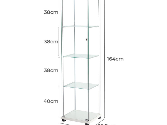 Stacked Display Cabinet Tempered Glass White-1973193812268421122