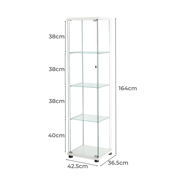 Stacked Display Cabinet Tempered Glass White-1973193812268421122