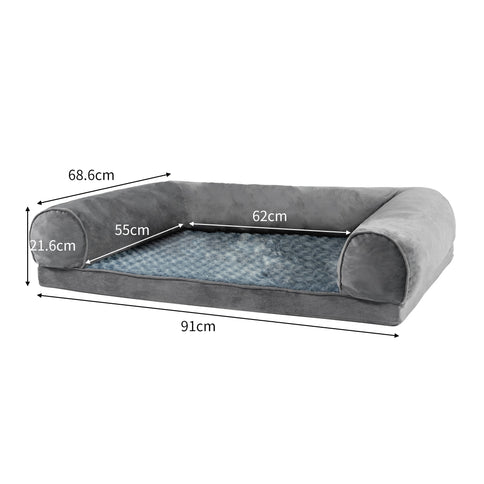 PaWz Pet Bed Sofa Dog Bedding Soft Warm L Grey Large-1864184496576925698
