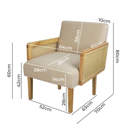 Levede Rattan Lounge Armchair-1975420378419433474