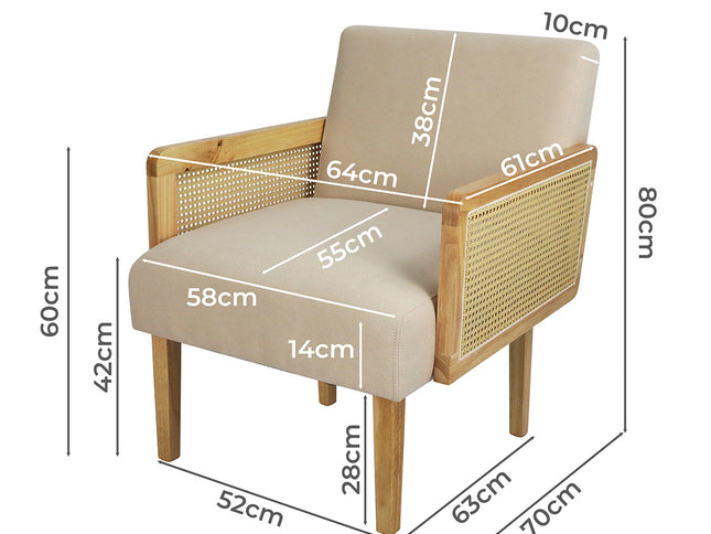 Levede Rattan Lounge Armchair-1975420378419433474