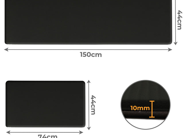 Marlow Kitchen Rug 2PCS Non Slip Anti Fatigue Mat Black-1973193520130953218