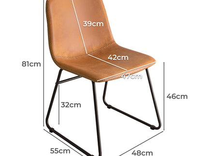 Levede 2x Dining Chairs Kitchen Table Brown-1942353412259713026