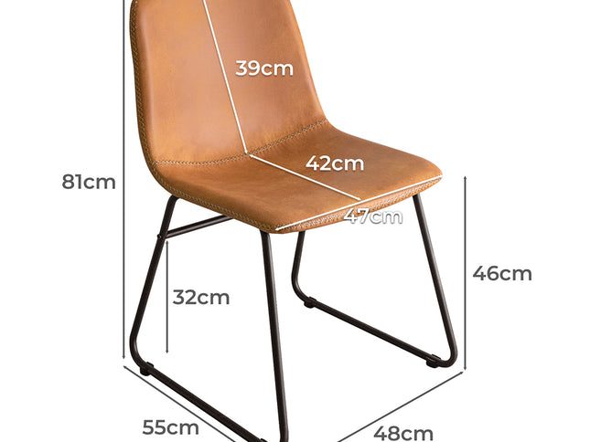 Levede 2x Dining Chairs Kitchen Table Brown-1942353412259713026