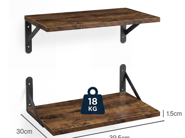 Levede Floating Shelves 2Pcs Deep Wall Mounted Rustic Storage Book Shelf Bedroom-2061251868004323330