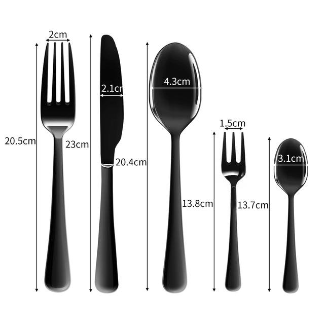 Stainless Steel Cutlery Set Travel Knife Black-1954802793915224066