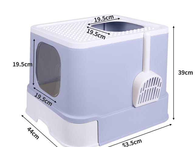PaWz Cat Litter Box Fully Enclosed Toilet Purple-1973193624296493058