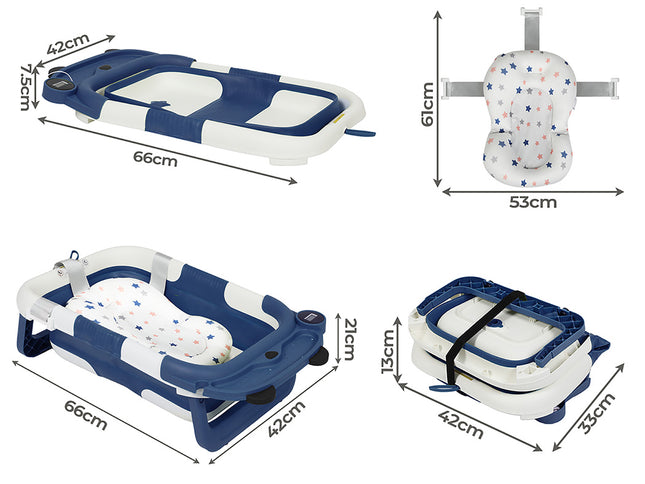 Bopeep Foldable Baby Bathtub 0-15months Blue-1954802473088716802