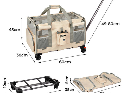 Pawz Pet Carrier 4 Wheel Portable Rolling Foldable-1910112289638453250